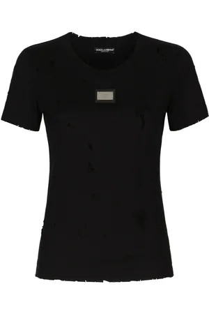 Dolce & Gabbana Distressed-effect logo-plaque T-shirt