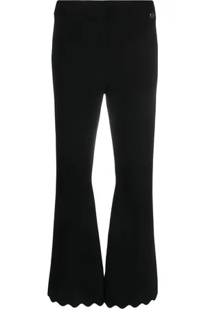 Twin-Set Flared scallop-trim trousers