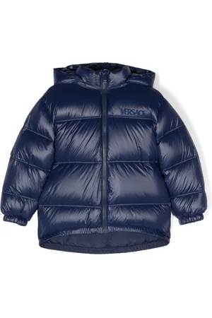 VERSACE Logo-embroidered padded jacket