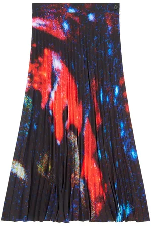 Maison Margiela Abstract-print pleated skirt