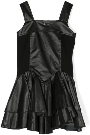 Twin-Set Logo-plaque sleeveless tiered dress