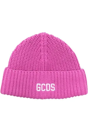 GCDS Logo-embroidered knitted beanie
