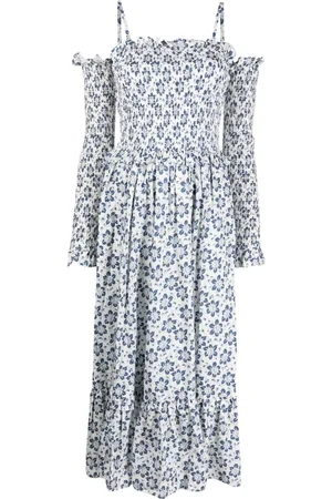 Ralph Lauren Floral-print cold-shoulder midi dress