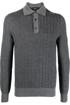 BRIONI Long-sleeve wool polo shirt