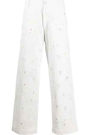 Emporio Armani Paint splatter-detail cotton jeans