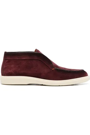 santoni Almond-toe suede loafers