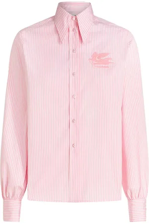 Etro Logo-embroidered striped cotton shirt