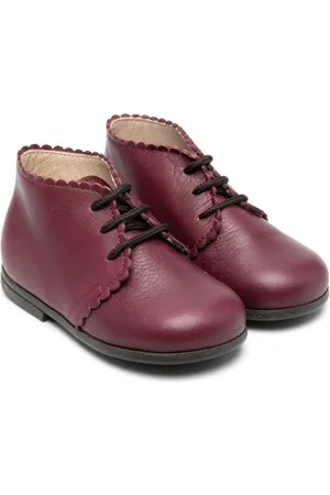 PèPè Scalloped edge lace-up boots