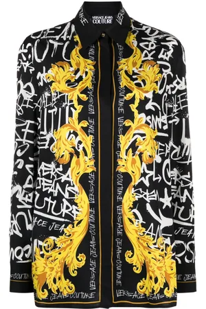 VERSACE Logo Couture print blouse