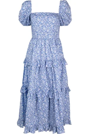 Ralph Lauren Floral-print puff-sleeves dress