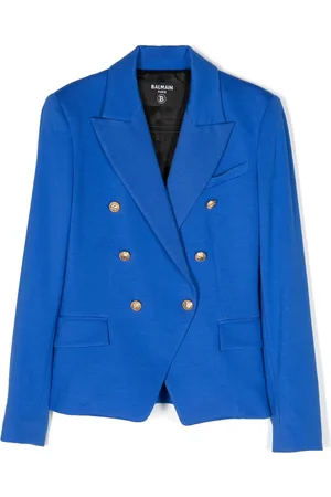 Balmain Embossed-button double-breasted blazer