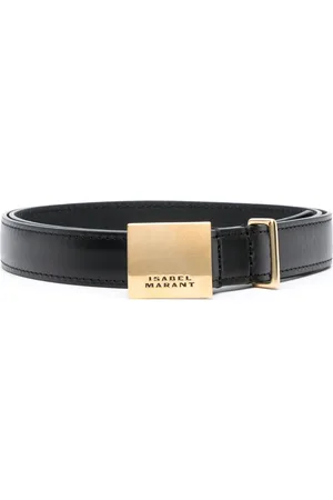 Isabel Marant Lowell engraved-buckle leather belt