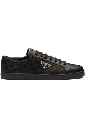Prada Triangle-logo lace-up sneakers