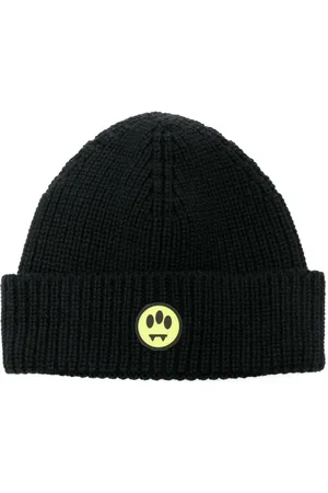 BARROW Logo-patch purl-knit beanie