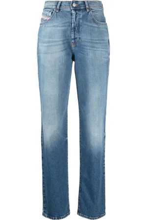 Diesel High-waist logo-patch jeans