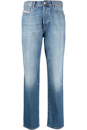 Diesel High-waist logo-patch jeans
