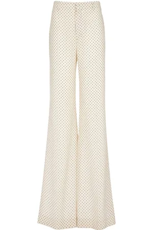 Balmain Printed silk flared trousers