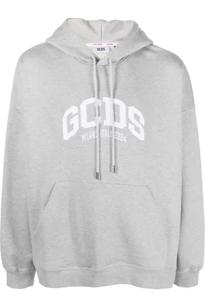 GCDS Logo-patch jersey cotton hoodie