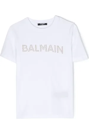 Balmain Stud-embellished logo cotton T-shirt