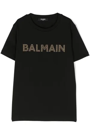 Balmain Stud-embellished logo cotton T-shirt