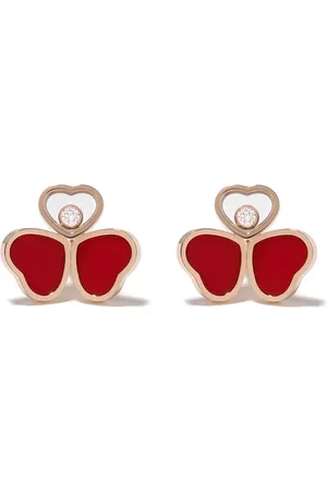Chopard 18kt rose gold, diamond Happy Hearts earrings