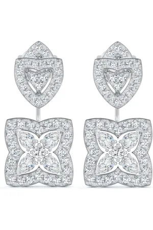 De Beers 18kt gold Enchanted Lotus diamond drop earrings