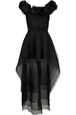 Ana Radu Floral-appliqué organza layered dress
