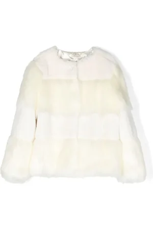 Twin-Set Striped faux-fur jacket
