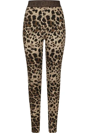 Dolce & Gabbana Logo-waistband leopard-print leggings