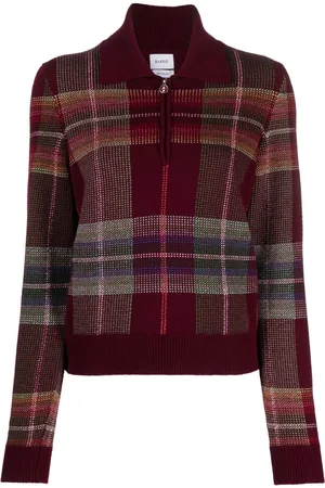 Barrie Zip-neck knitted jumper