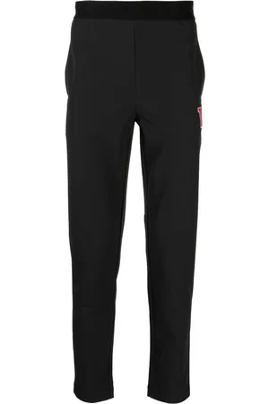 Ports V Logo-waistband straight-leg trousers