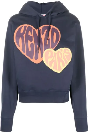 Kenzo Logo-flocked cotton hoodie