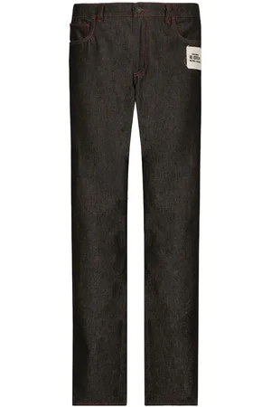 Dolce & Gabbana Logo-patch wide-leg jeans