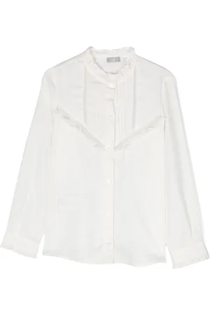 Il gufo Ruffled-collar cotton shirt
