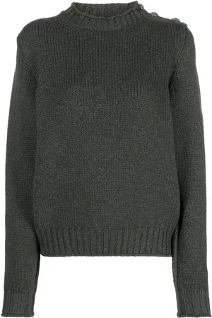 Barrie Button-detail cashmere jumper
