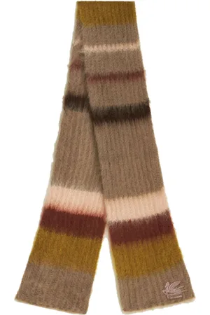 Etro Striped ribbed-knit scarf