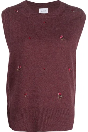 Barrie Floral-embroidery cashmere jumper