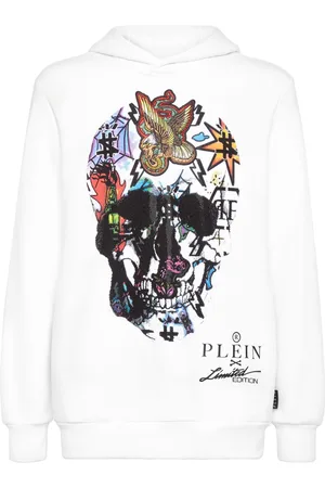 Philipp Plein Skull-print crystal-embellished hoodie