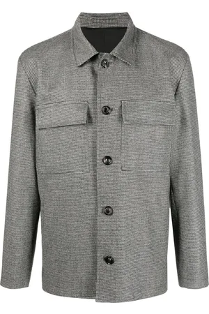 LARDINI Micro houndstooth-pattern shirt jacket