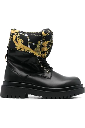 VERSACE Logo-print round-toe boots