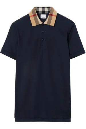 Burberry Checked-collar cotton polo shirt