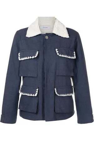 Isolda Shearling-collar button-up jacket