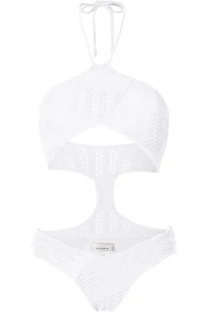AMIR SLAMA Woven halterneck one-piece