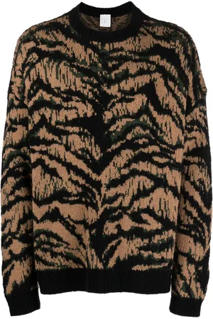 Roberto Cavalli Tiger-print virgin wool sweatshirt