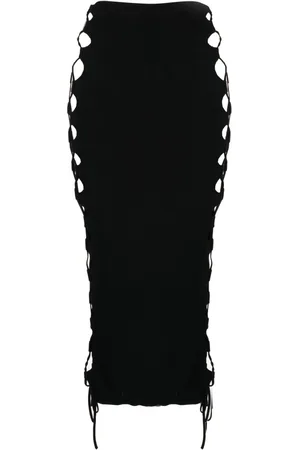 MONSE Lace-up detailed knitted skirt