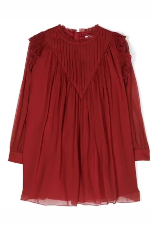 Chloé Pleated shift silk dress