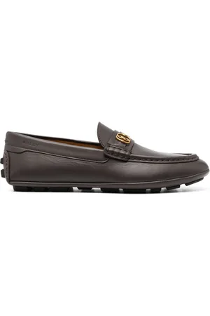 Bally Logo-plaque leather moccasins