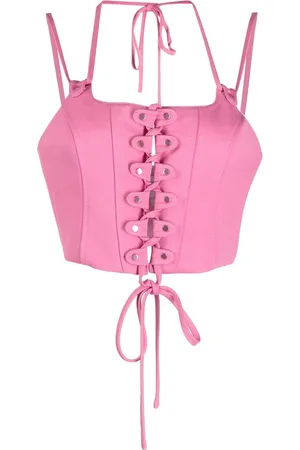 MONSE Studded lace-up bustier top