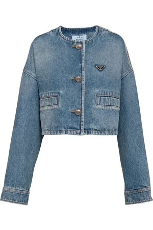 Prada Triangle-logo denim blouson jacket