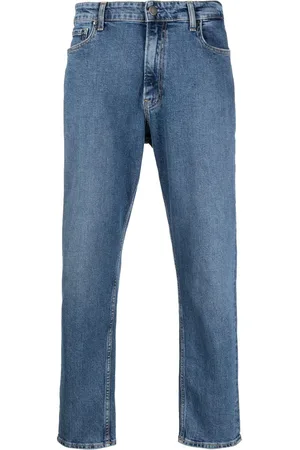 Calvin Klein Logo-patch mid-rise tapered jeans